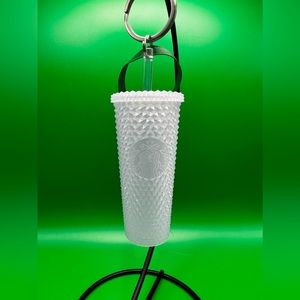 Starbucks Frosted White Studded Keychain/Christmas Ornament- 2021
